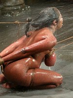 Candace Von busty ebony is tied for watertreatment